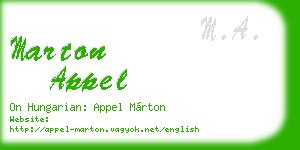 marton appel business card